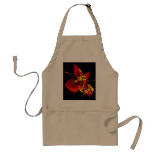 Delantal Patrón de arte abstracto moderno floral amarillo r