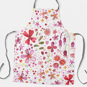 Delantal Patrón de Arte Moderno Floral de acuarela