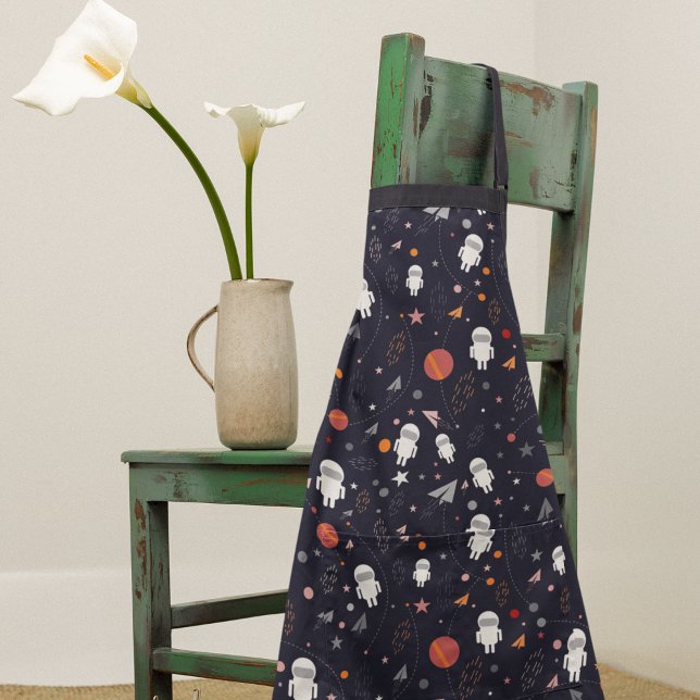 Delantal Patrón de astronautas Doodle (astronaut apron)