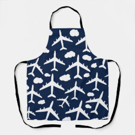 Delantal Patrón de aviones de vuelo azul