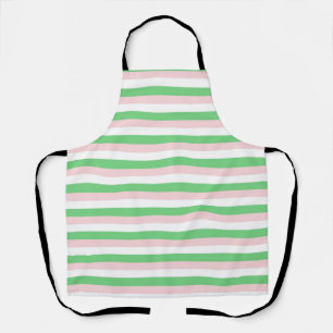 Delantal Patrón de banda horizontal rosa verde