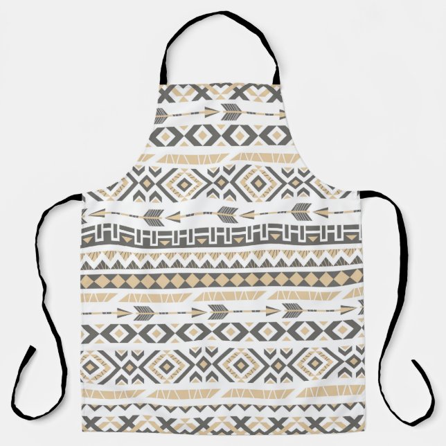Delantal Patrón de beige étnico sin foco. ilustracion (Anverso)