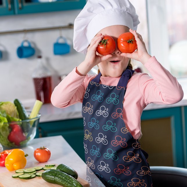 Delantal Patrón de bicicleta multicolor (bicycle apron)