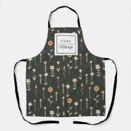 Delantal Patrón de Boho personalizado Chef femenino