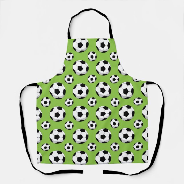 Delantal Patrón de bolas de fútbol personalizado (Anverso)