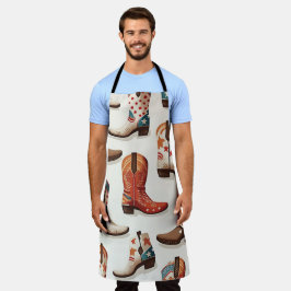 Delantal Patrón de botas de vaca
