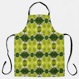 Delantal Patrón de brotes de hidrangea del resumen verde de