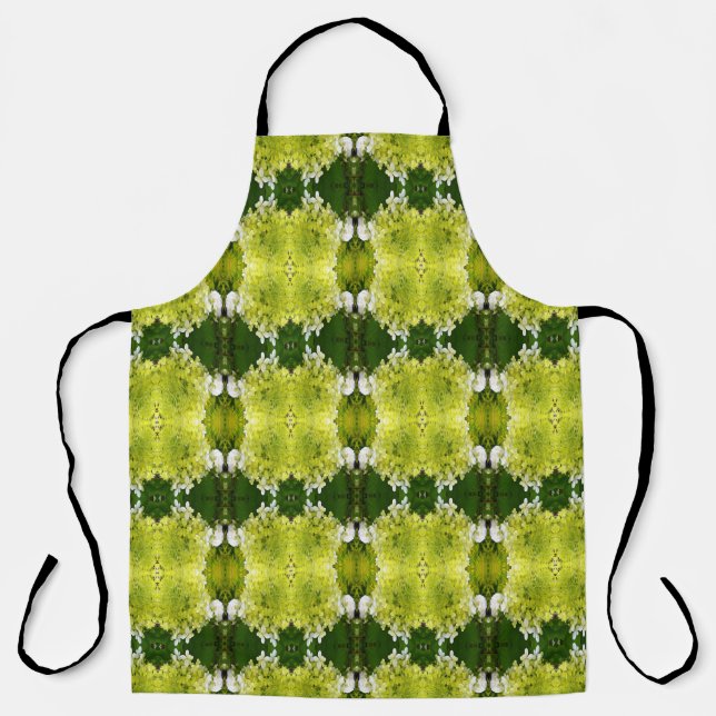 Delantal Patrón de brotes de hidrangea del resumen verde de (Anverso)