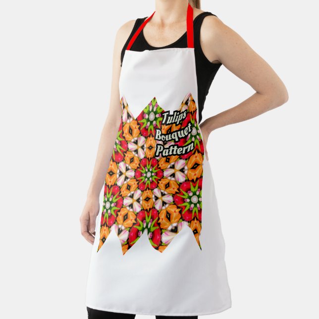 Delantal Patrón de buquet de tulipanes (in situ)