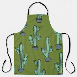 Delantal Patrón de cactus dibujado a mano