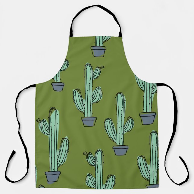Delantal Patrón de cactus dibujado a mano (Anverso)
