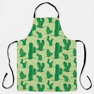 Delantal patrón de cactus. patrón de dibujo manual. sin c