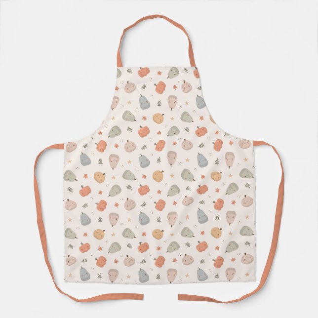 Delantal Patrón De Calabaza Cuta Feliz - Apron (Anverso)