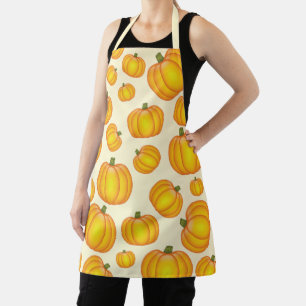 Delantal Patrón de calabazas de dibujos animados naranjas