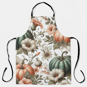 Delantal Patrón de calabazas florales
