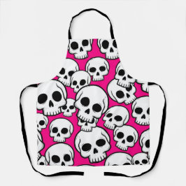 Delantal Patrón de calavera rosa