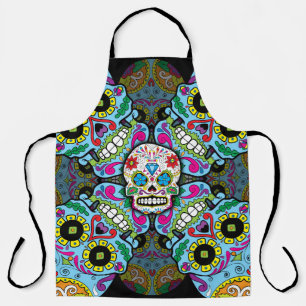 Delantal Patrón de Calaveras de Azúcar