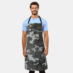 Delantal Patrón de camuflaje gris, patrón militar, ejército