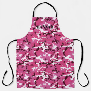 Delantal Patrón de camuflaje rosado personalizado