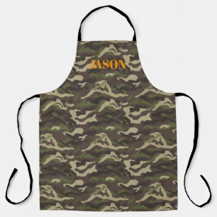 Delantal Patrón de camuflaje verde personalizado