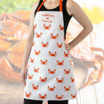 Delantal Patrón de cangrejo de hierba de mariscos de Chef p<br><div class="desc">Un divertido delantal con un patrón de cangrejo - Añade dos líneas de texto personalizado para personalizar. Perfecto para todo aquel que ame el marisco,  cangrejos,  cocina y más. Ideal para un fiesta de verano que hierve el cangrejo.</div>