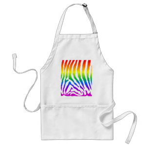 Delantal Patrón de cebra arco iris