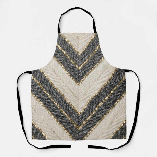 Delantal Patrón de Chevron Zigzag Glam (Anverso)