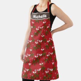 Delantal Patrón de ciervos navidades