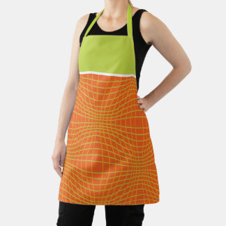 Delantal Patrón de círculo moderno del Naranja del MCM Lime