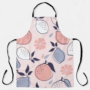 Delantal Patrón de cítricos abstracto de limón y Naranjas e