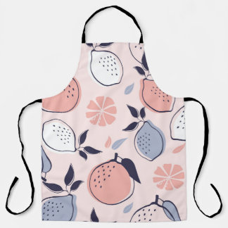 Delantal Patrón de cítricos abstracto de limón y Naranjas e