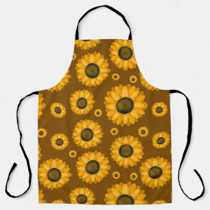 Delantal Patrón de cocina de girasol cálido