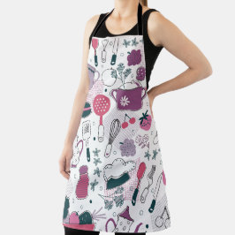 Delantal Patrón De Cocina De Sudores Y Verduras