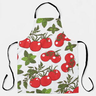 Delantal Patrón de cocina sin soldadura de Tomato Basil