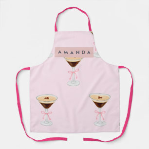Delantal Patrón de Cóctel de Espresso Chic Personalizado