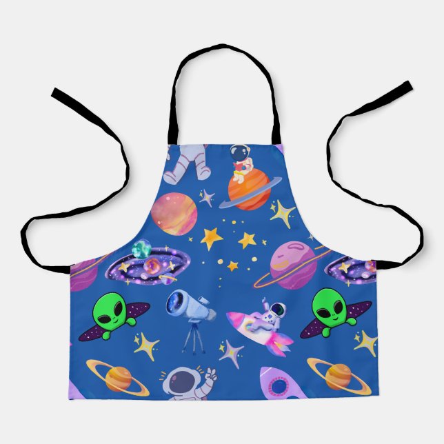 Delantal Patrón de cohete planetario astronauta (Anverso)