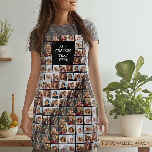 Delantal Patrón de Collage de fotos - Monograma Personaliza (Personalized Apron)