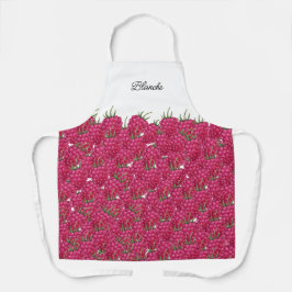 Delantal Patrón de color de agua pintado a mano de frambues