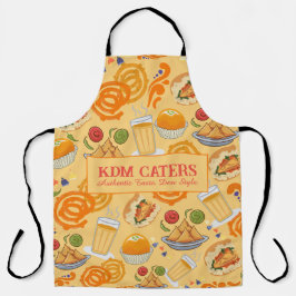 Delantal Patrón de comida callejera indio colorido Chai fes