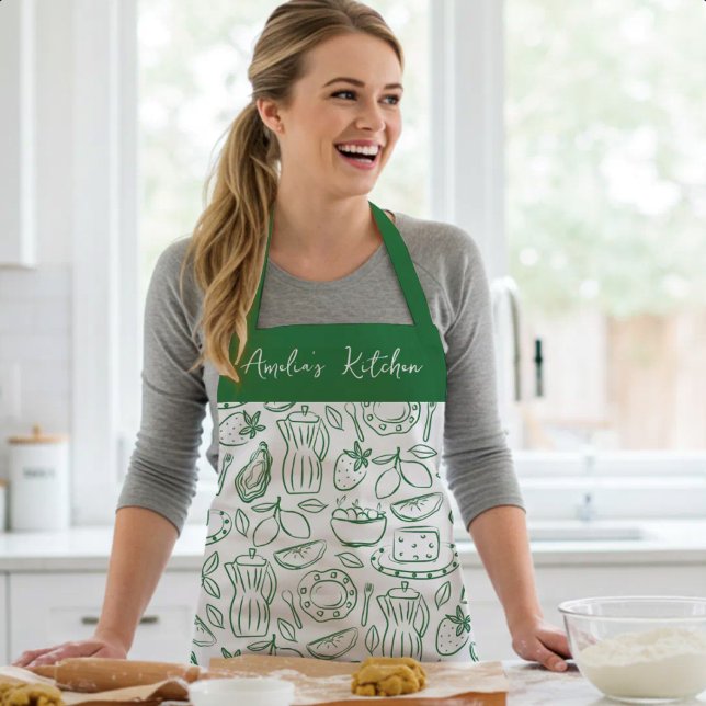 Delantal Patrón de comida personalizado Dolce Vita verde (Subido por el creador)