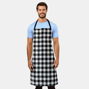 Delantal Patrón de comprobación de Gingham blanco clásic