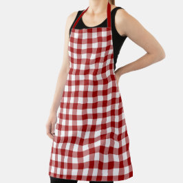 Delantal Patrón de comprobación de Gingham rojo clásico