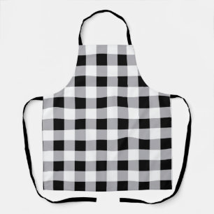Delantal Patrón de comprobación de la placa blanca gris neg