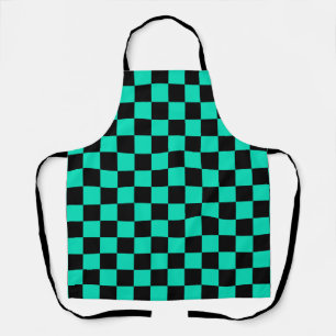 Delantal Patrón de comprobación de negro verde