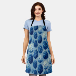 Delantal Patrón de cono de pino azul de invierno