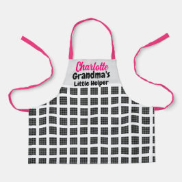 Delantal Patrón de control de nombres y cadenas rosadas de 