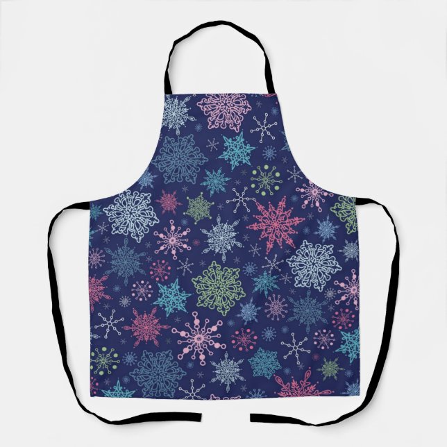 Delantal Patrón de copo de nieve	 (Anverso)