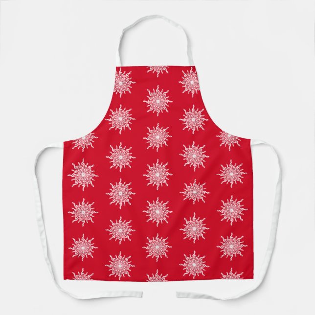 Delantal Patrón de copos de nieve del G-Clef de ornitología (Anverso)