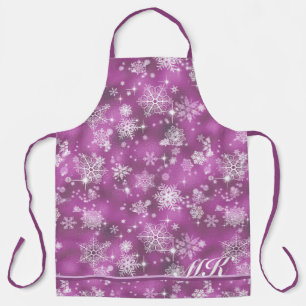 Delantal Patrón de copos de nieve más bonito Orquídea ID846