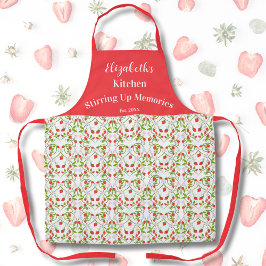 Delantal Patrón de Corazón de Fresa Personalizado 